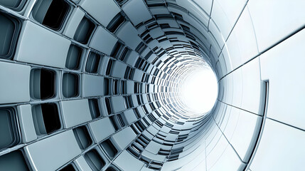 Naklejka premium Futuristic Tunnel With Perspective View And Geometric Design