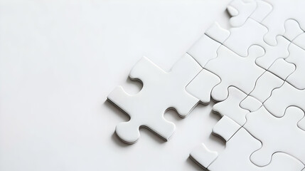 Obraz premium White Puzzle Pieces On White Background