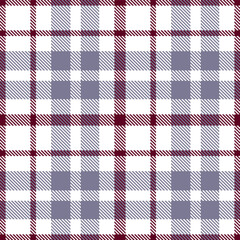 Rustic white Seamless Tartan with Rich burgundy accents Fabric Design