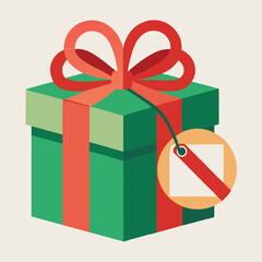 Vector illustration of a gift box with ribbon, perfect for holiday celebrations