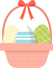 Cute Pastel Easter Egg Baskets.  Spring Holiday Illustration