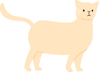 Cartoon cat kitty in simple cute style