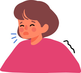 Children cough elbow wrong pose