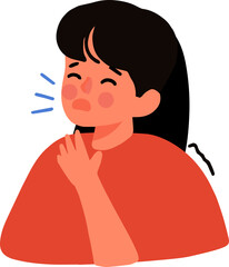 Girl character cough elbow wrong