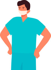 Hospital medical staff with mask medicine workers