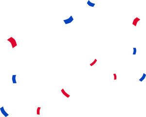 Colorful bright confetti red blue and white festive decoration