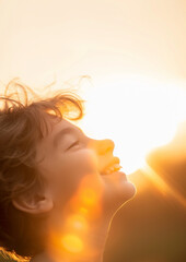 Boy Smiling in Sunlight