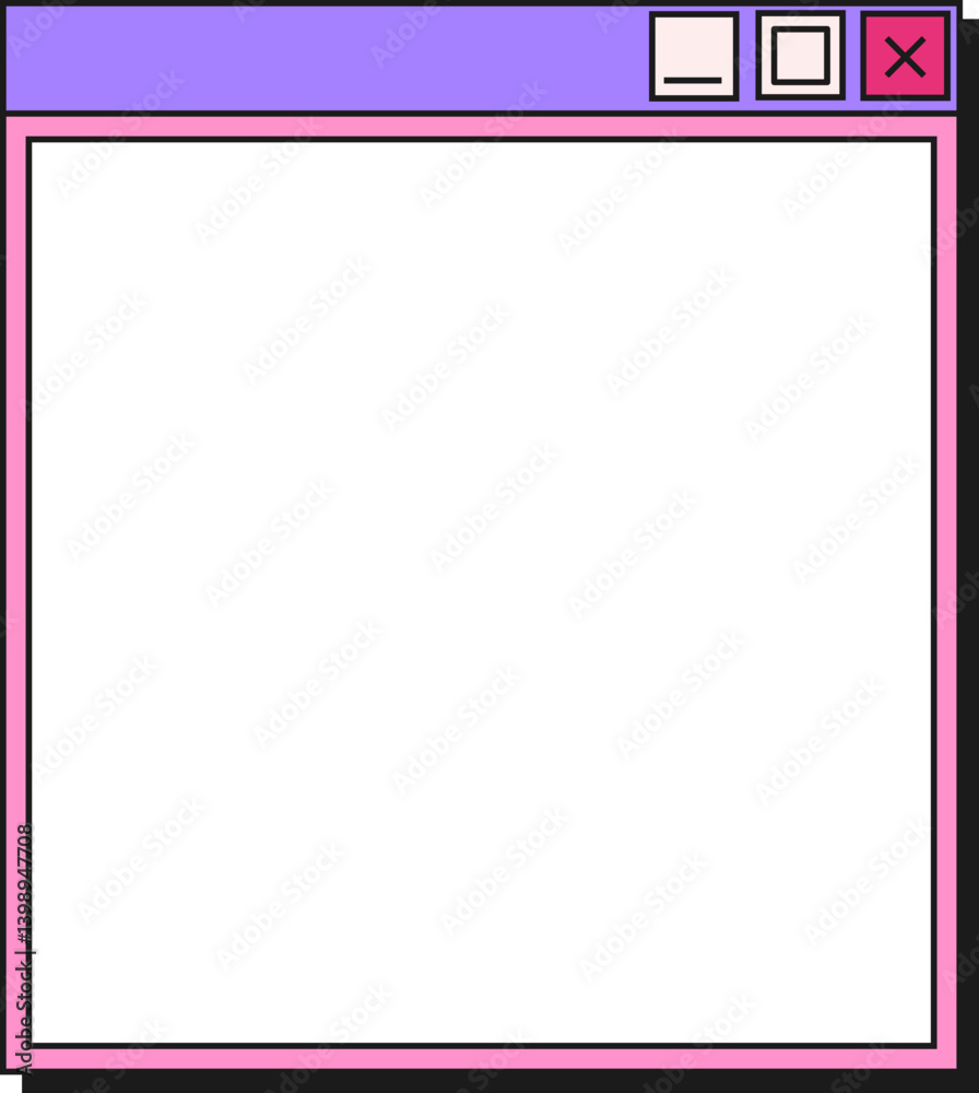 Wall mural lined retro ui internet browser pop up