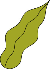 Retro Groovy Flower Curvy Leaf 70s