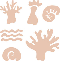 Abstract Coral and Wave Shapes