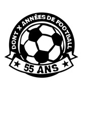 55 ans anniversaire football annee logo