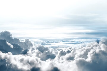 Bright Cloud Scenes Isolated White Backdrop
