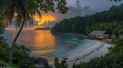 Tropical sunset cove