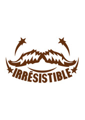 ajouter texte irresistible moustache logo