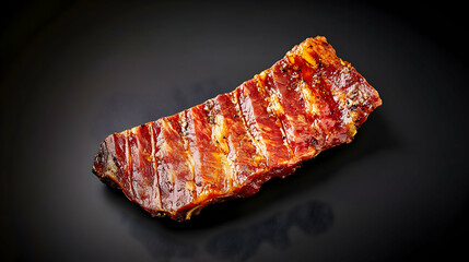 Roasted Pork Ribs On Dark Background