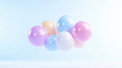 Pastel-Colored Floating Balls