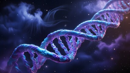 3d render of dna structure, abstract background