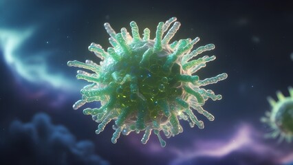 3d render of Virus structure, abstract background