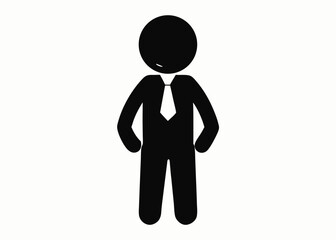 Businessman Icon: A simple yet effective icon depicting a businessman, ideal for presentations, websites, or any project requiring a professional, minimalist image.