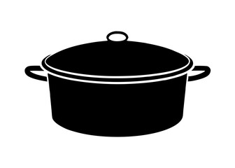 Cooking Pot Icon: A simple, yet versatile icon of a cooking pot with a lid and handles, perfect for culinary websites, recipe books, or kitchen-related applications.