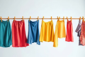 Colorful clothes on a clothesline (1)