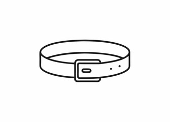 Belt Icon: Simple monochrome illustration of a belt