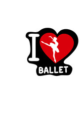 I love coeur danseuse de ballet danse classique art