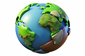 Split Earth Representation Thriving Nature vs Environmental Neglect