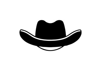 Cowboy Hat: A classic black cowboy hat, the emblem of the wild west, in a stylish monochromatic representation. 