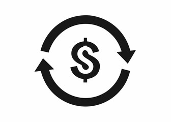 Fototapeta premium Financial Circulation: A symbolic visual representation of the US dollar enveloped in an infinite circular flow, embodies the concept of continuous monetary exchange and financial transactions.