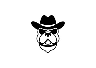 Naklejka premium Cool Bulldog's Persona: A cool bulldog in sunglasses wearing hat, with an intriguing and confident demeanor, perfect for adding a touch of personality. 