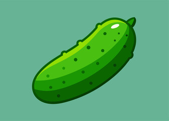 Fresh Cucumber: A vibrant illustration of a fresh, crisp cucumber, its green skin and subtle texture inviting a taste of summer freshness.