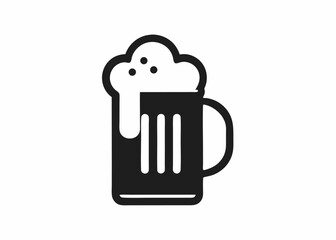 Frothy Beer: A simple illustration of a classic beer mug overflowing with frothy beer. A refreshing sight!