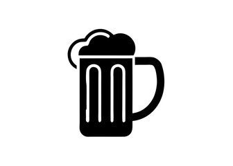 Cold Brew Silhouette: A stark, high-contrast silhouette of a frosty glass mug brimming with cold, foamy ale, a visual emblem of refreshing indulgence.