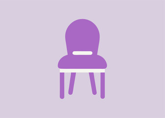 Minimalist Chair Icon: A simple, stylized chair in a calming, flat design, ideal for modern interiors and design themes.