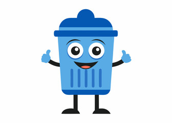 Happy Trash Can: An upbeat trash can illustration brings a friendly approach, designed to promote responsible waste management and eco-friendly habits.