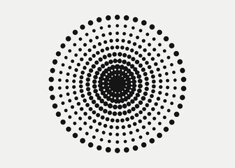 Swirling Dot Pattern: An intricate spiral of dots forms a mesmerizing pattern, evoking a sense of depth and optical illusion with its monochromatic design.