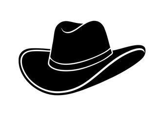 Cowboy Hat Silhouette: A sleek silhouette of a classic cowboy hat. The stark contrast of black and is perfect for modern or vintage designs. 