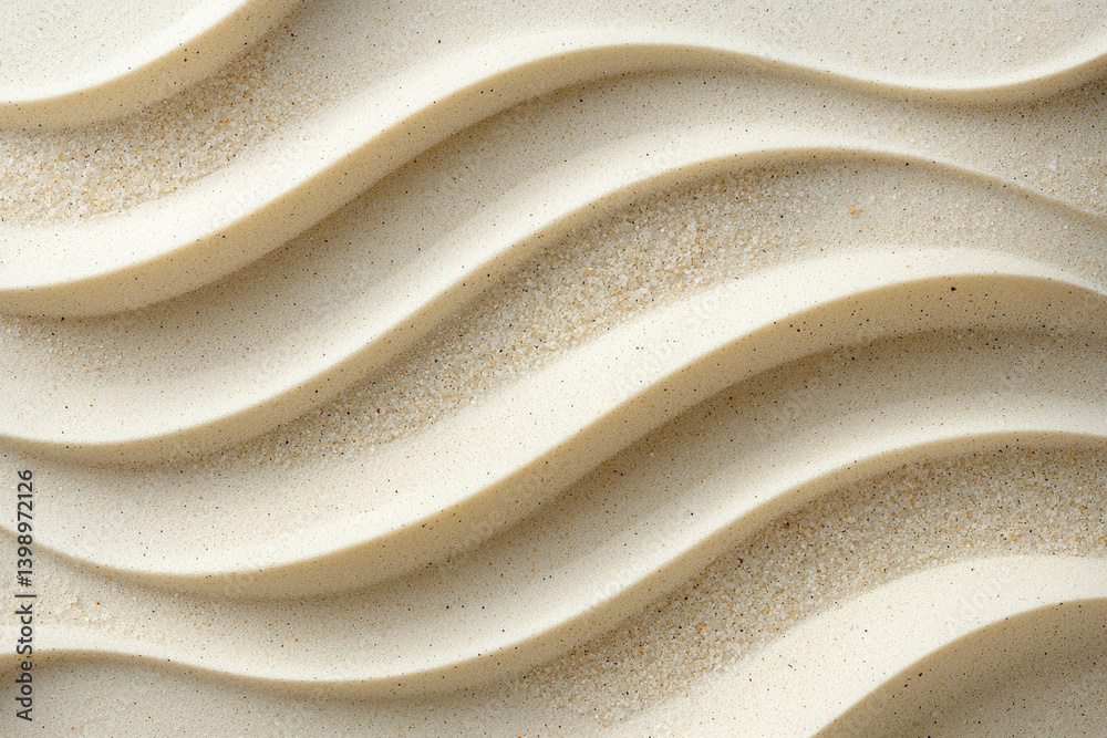 Poster Abstract sand dune pattern with smooth, wavy lines and textured surface.