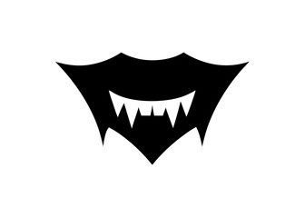 Mysterious Silhouette: A captivating black silhouette of sharp teeth, evoking a sense of intrigue and the uncanny.