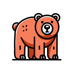 Friendly Cartoon Bear Illustration on a White Background for Versatile Graphic Use
