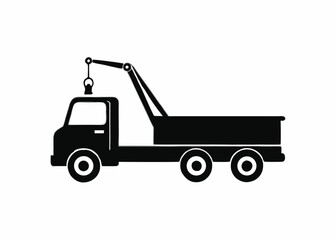 Silhouette of a Recovery Truck: A stark, minimalist depiction of a recovery truck, showcasing its functional design and robust build.