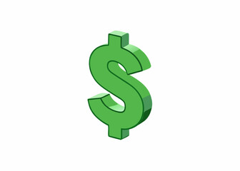 Obraz premium Green Dollar Symbol: A vivid green dollar sign, a symbol of finance, money, and business success, with a simple and elegant design, stands out as a clear visual representation of wealth.