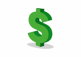 Obraz premium Dollar Symbol Icon: A vibrant, three-dimensional representation of the dollar symbol, standing prominently. conveying financial concepts.