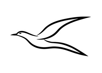 Soaring Silhouette: A simple yet elegant silhouette of a bird in flight, embodying freedom and grace.
