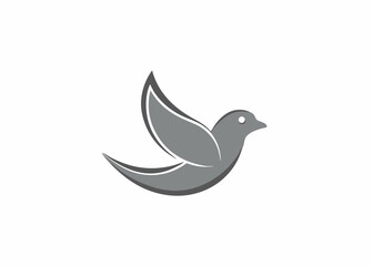 Serene Bird in Flight: Depicting a graceful avian silhouette soaring effortlessly, this illustration symbolizes peace, freedom, and aspiration, crafted with minimalist artistry.