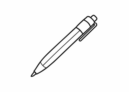Precise Penmanship: A detailed monochrome rendering of a sleek pen, poised and ready to commit thoughts and ideas to paper with unwavering precision.