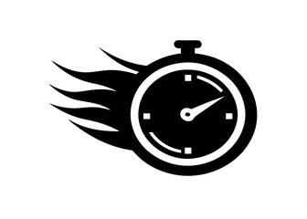 Stopwatch of Speed: A dynamic illustration of a stopwatch, conveying the concepts of urgency, efficiency, and rapid progress. This minimalist design captures the essence of time's swift passage.