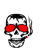 tete de mort lunette de soleil cigare fume