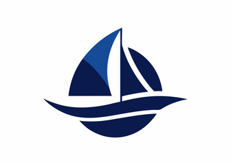 Sailing Vessel Logo: A stylized sailing vessel symbol, with a minimalist design, evoking a sense of adventure, travel, and nautical themes.